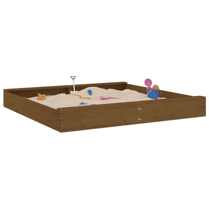 Sandkasten Mit Sitzen Honigbraun Quadratisch Massivholz Kiefer