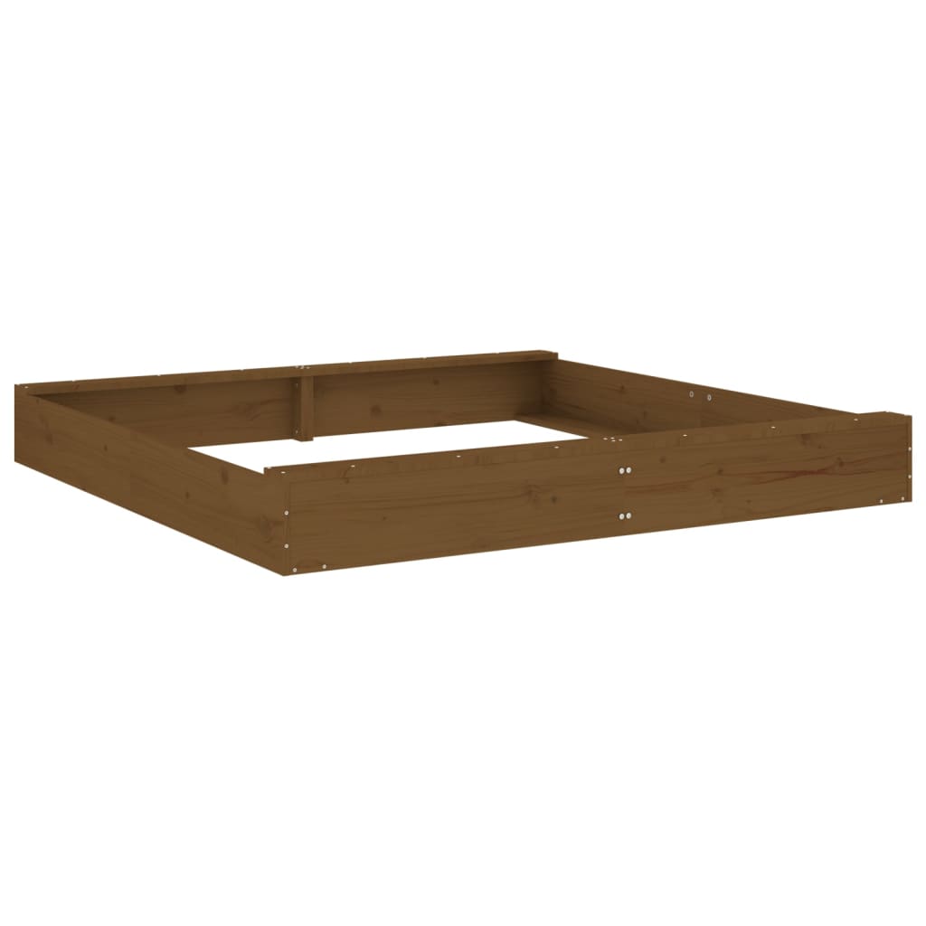 Sandkasten Mit Sitzen Honigbraun Quadratisch Massivholz Kiefer