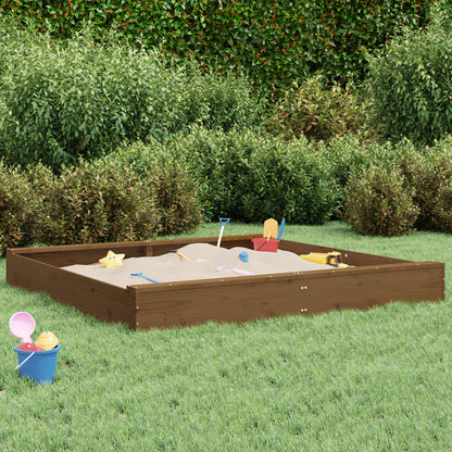 Sandkasten Mit Sitzen Honigbraun Quadratisch Massivholz Kiefer