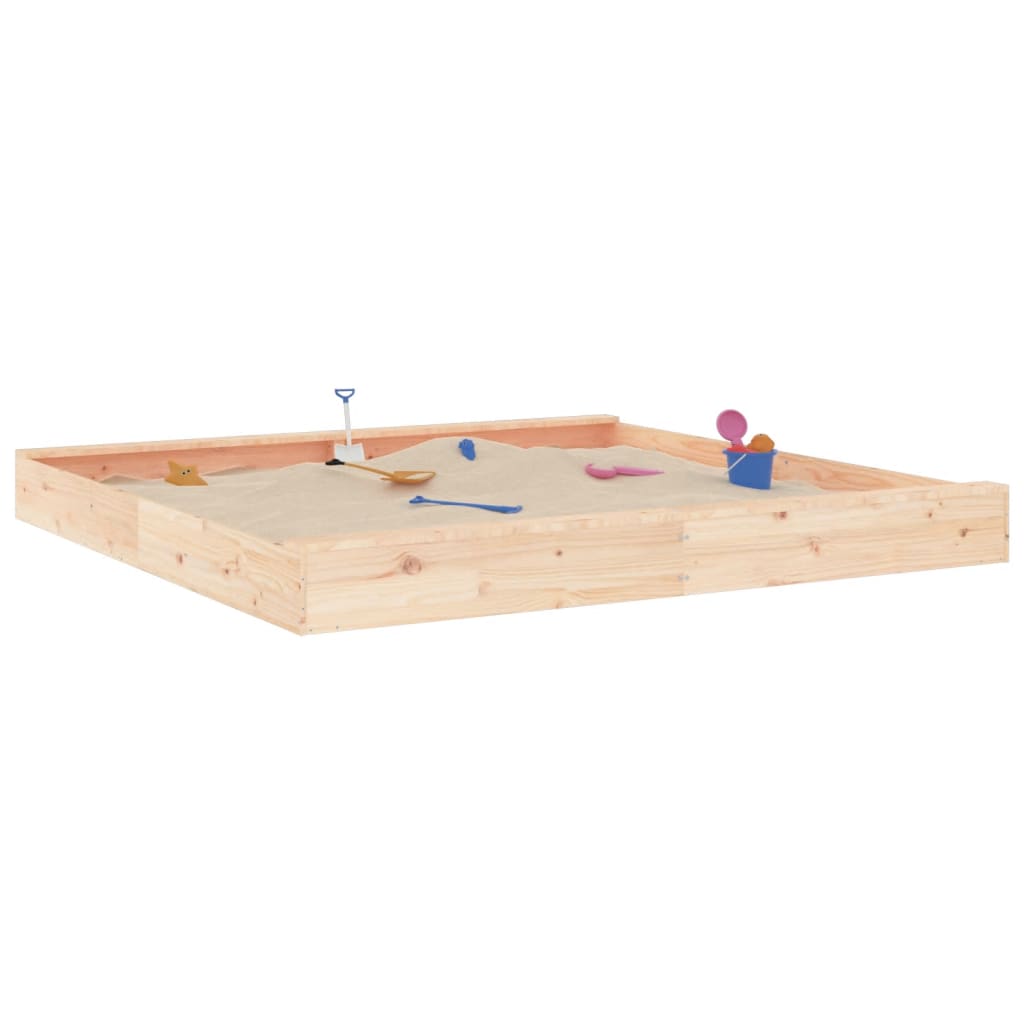Sandkasten Mit Sitzen Quadratisch Massivholz Kiefer