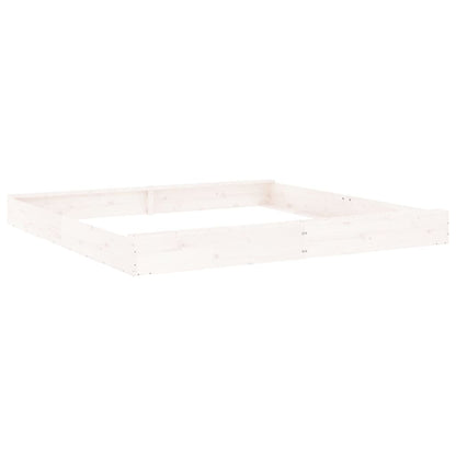 Sandkasten Mit Sitzen Weiß Quadratisch Massivholz Kiefer