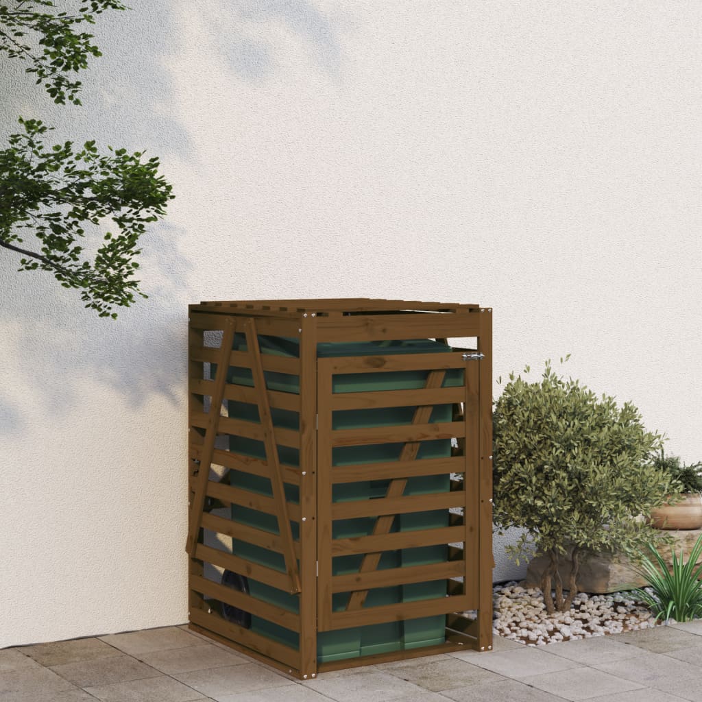Erweiterung Für Mülltonnenbox Honigbraun Massivholz Kiefer