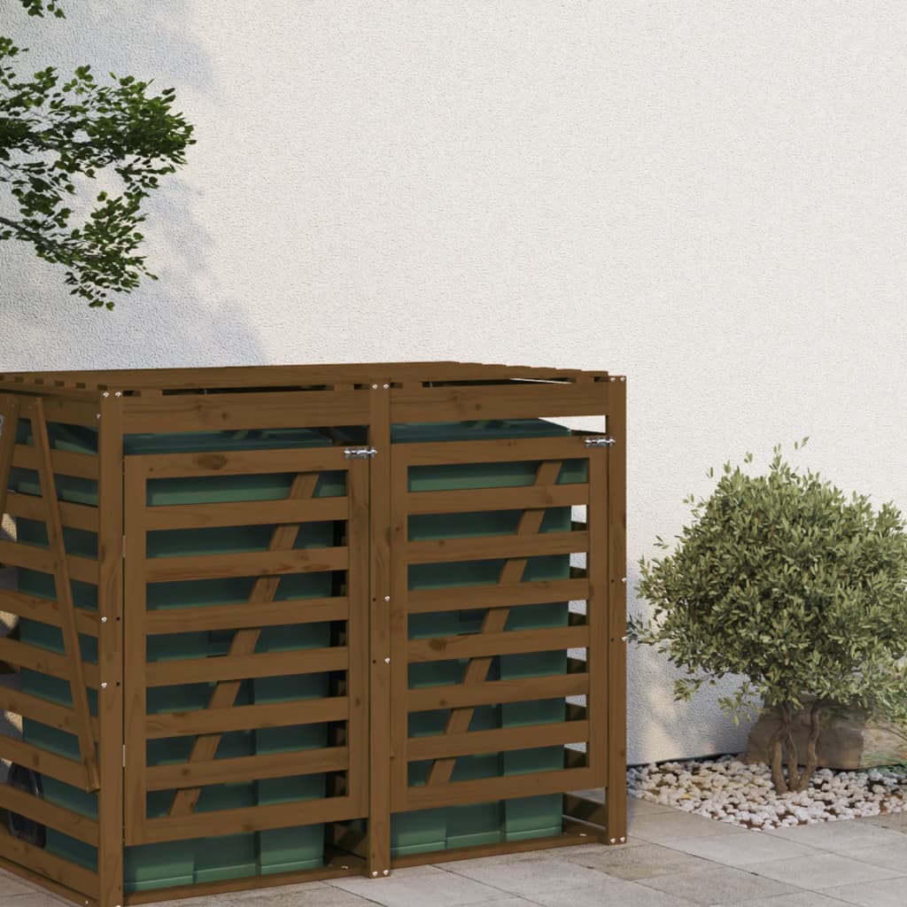 Erweiterung Für Mülltonnenbox Honigbraun Massivholz Kiefer