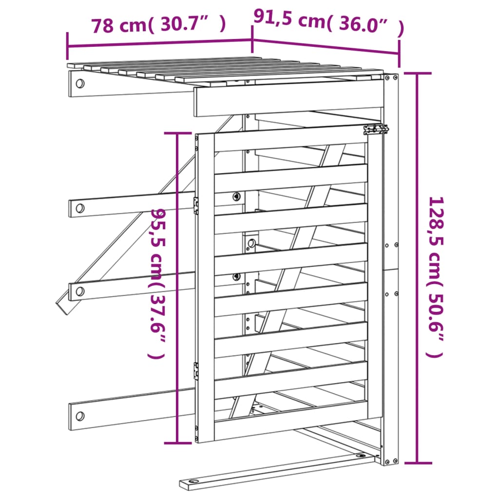 Erweiterung Für Mülltonnenbox Honigbraun Massivholz Kiefer