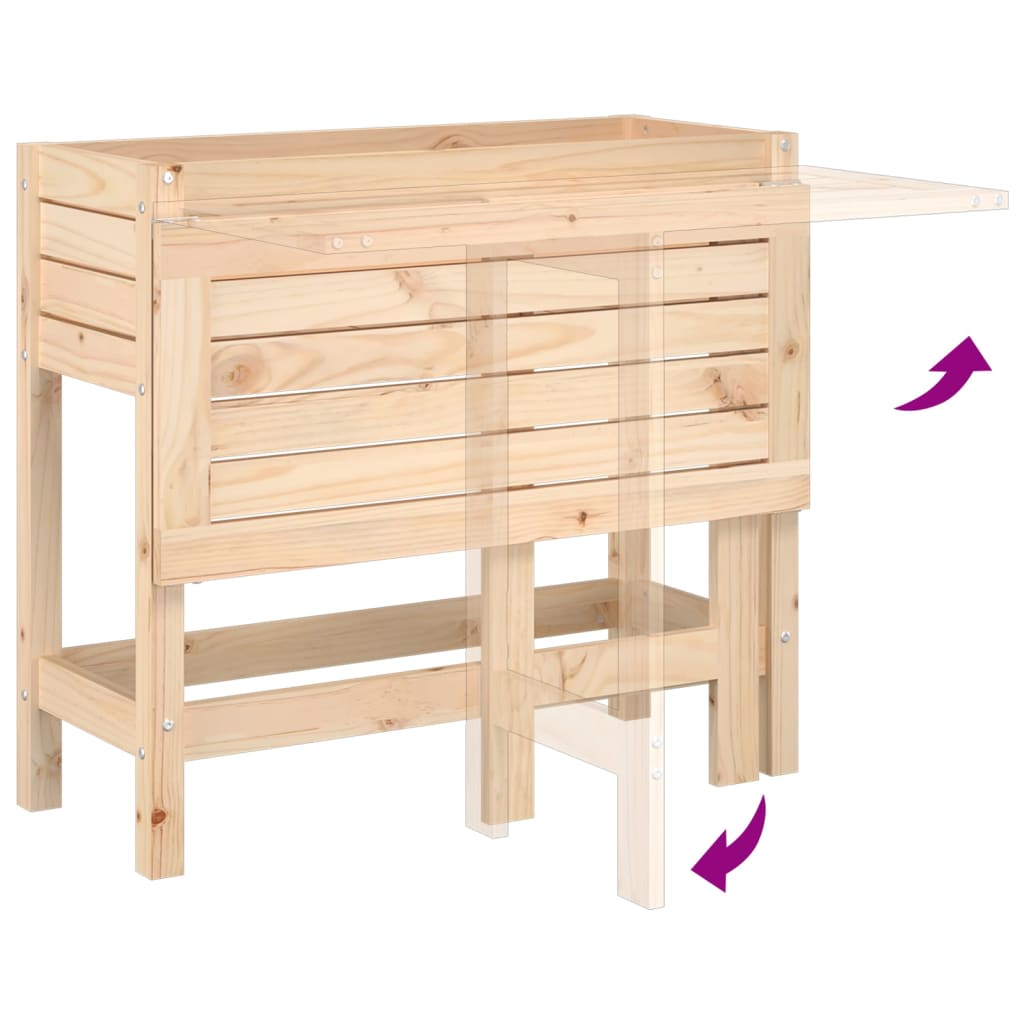 Pflanzkübel Mit Klapptisch Massivholz Kiefer
