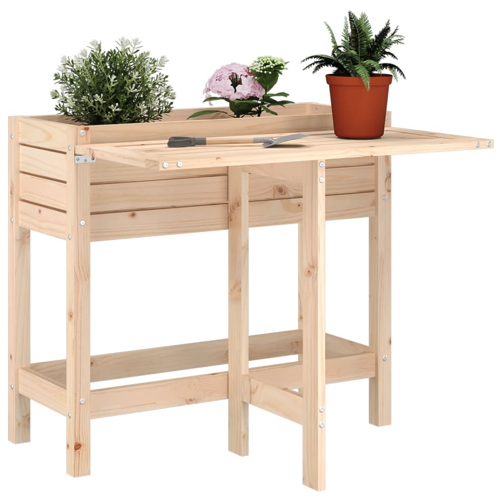 Pflanzkübel Mit Klapptisch Massivholz Kiefer