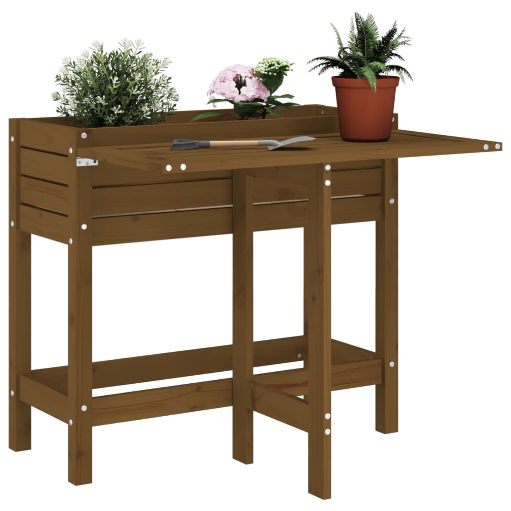 Pflanzkübel Mit Klapptisch Massivholz Kiefer
