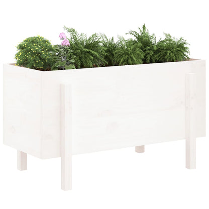 Hochbeet Weiß 101X50X57 Cm Massivholz Kiefer