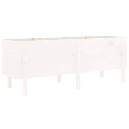 Hochbeet Weiß 160X50X57 Cm Massivholz Kiefer