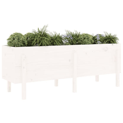 Hochbeet Weiß 160X50X57 Cm Massivholz Kiefer