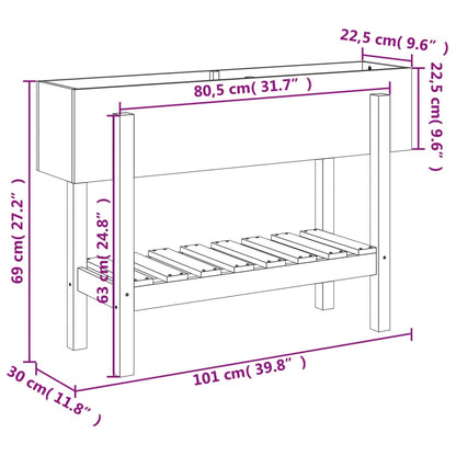 Hochbeet 101X30X69 Cm Massivholz Douglasie