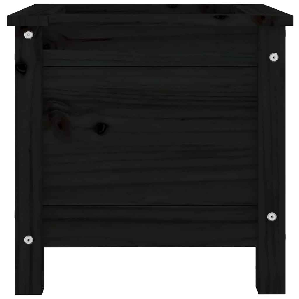 Pflanzkübel Schwarz 40X40X39 Cm Massivholz Kiefer