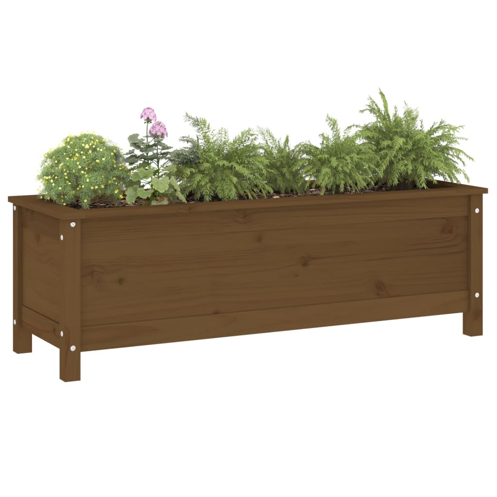 Hochbeet Honigbraun 119,5X40X39 Cm Massivholz Kiefer