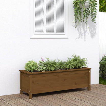 Hochbeet Honigbraun 119,5X40X39 Cm Massivholz Kiefer