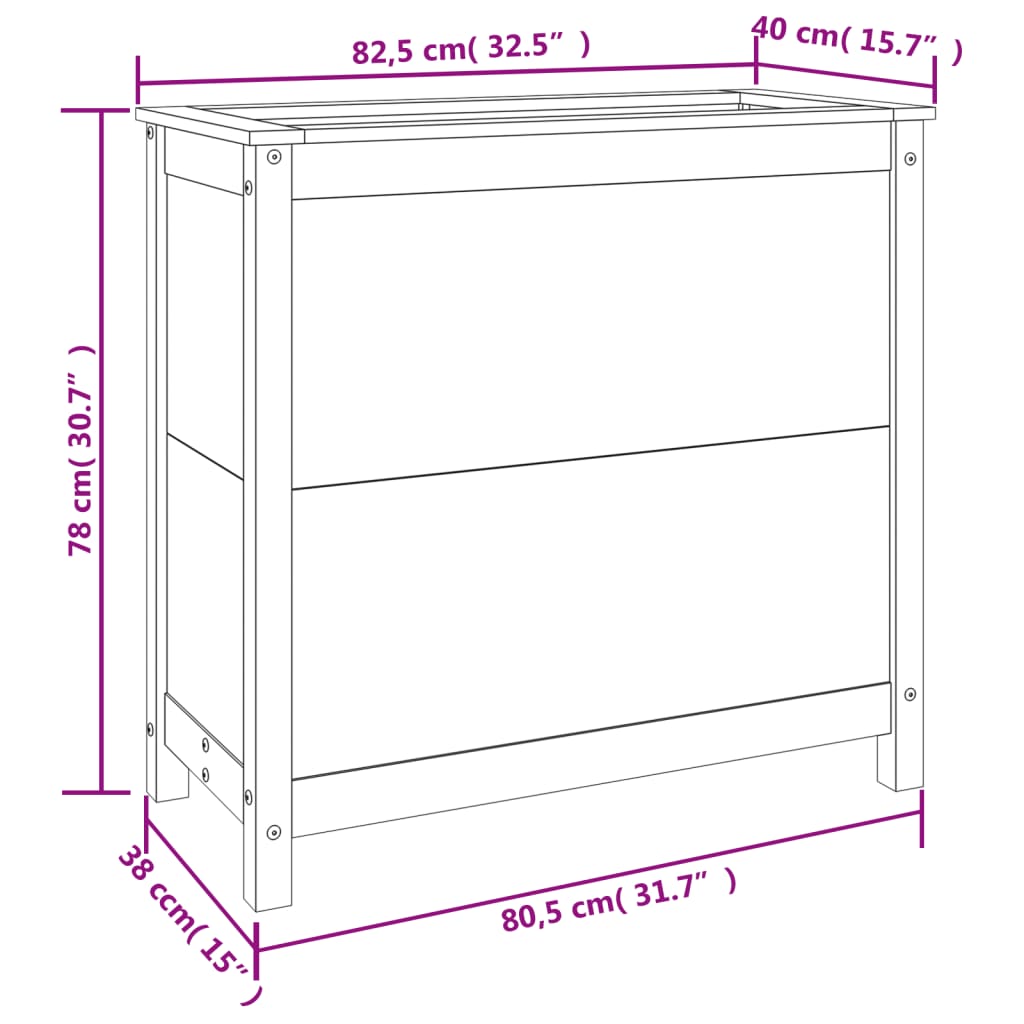 Pflanzkübel 82,5X40X78 Cm Massivholz Douglasie