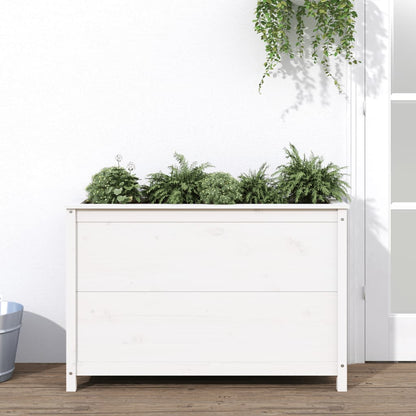 Hochbeet Weiß 119,5X40X78 Cm Massivholz Kiefer