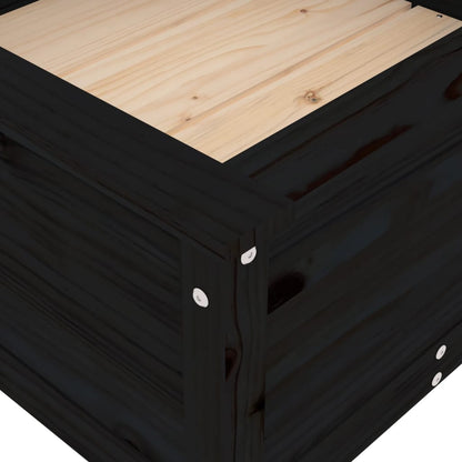 Pflanzkübel Schwarz 82,5X82,5X39 Cm Massivholz Kiefer