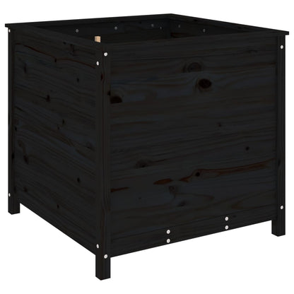 Pflanzkübel Schwarz 82,5X82,5X78 Cm Massivholz Kiefer