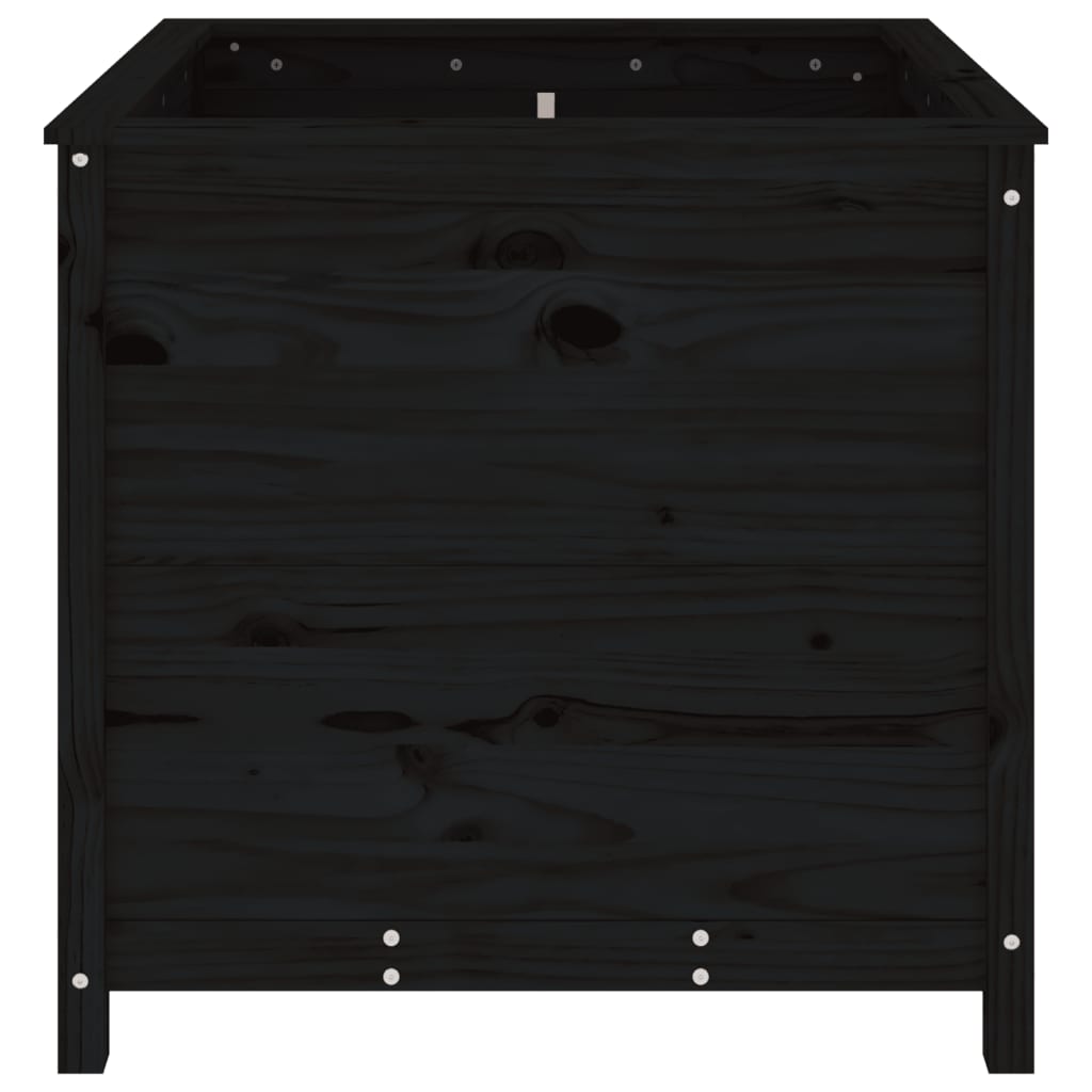 Pflanzkübel Schwarz 82,5X82,5X78 Cm Massivholz Kiefer