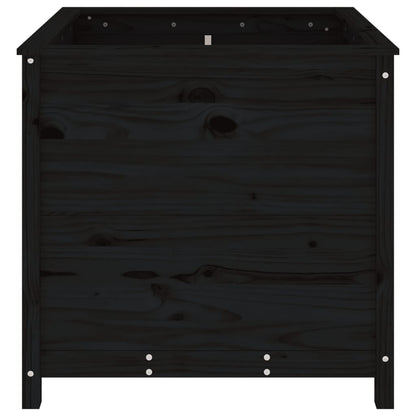 Pflanzkübel Schwarz 82,5X82,5X78 Cm Massivholz Kiefer