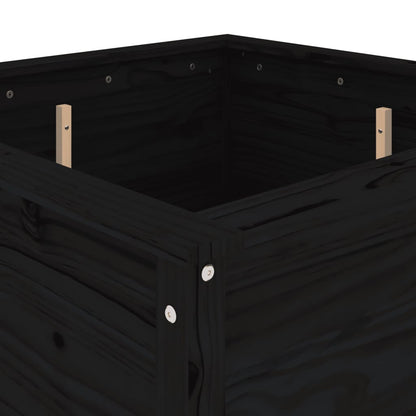 Pflanzkübel Schwarz 82,5X82,5X78 Cm Massivholz Kiefer