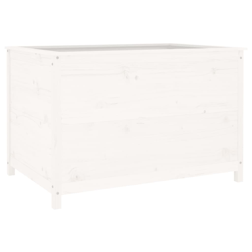 Hochbeet Weiß 119,5X82,5X78 Cm Massivholz Kiefer