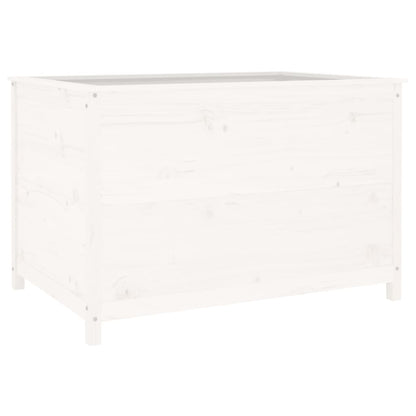 Hochbeet Weiß 119,5X82,5X78 Cm Massivholz Kiefer
