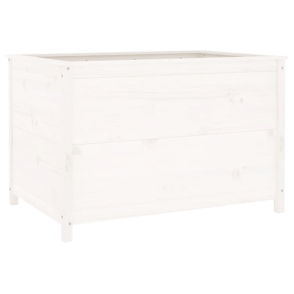 Hochbeet Weiß 119,5X82,5X78 Cm Massivholz Kiefer