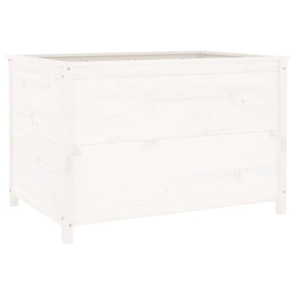 Hochbeet Weiß 119,5X82,5X78 Cm Massivholz Kiefer