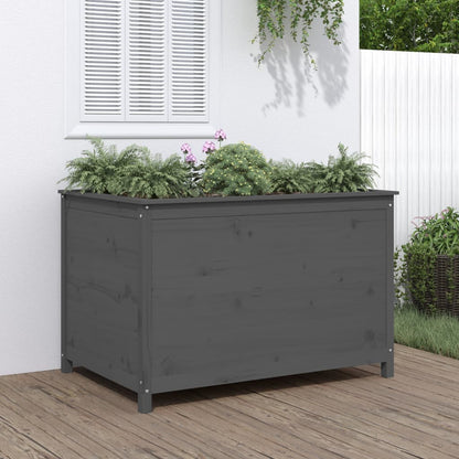 Hochbeet Grau 119,5X82,5X78 Cm Massivholz Kiefer
