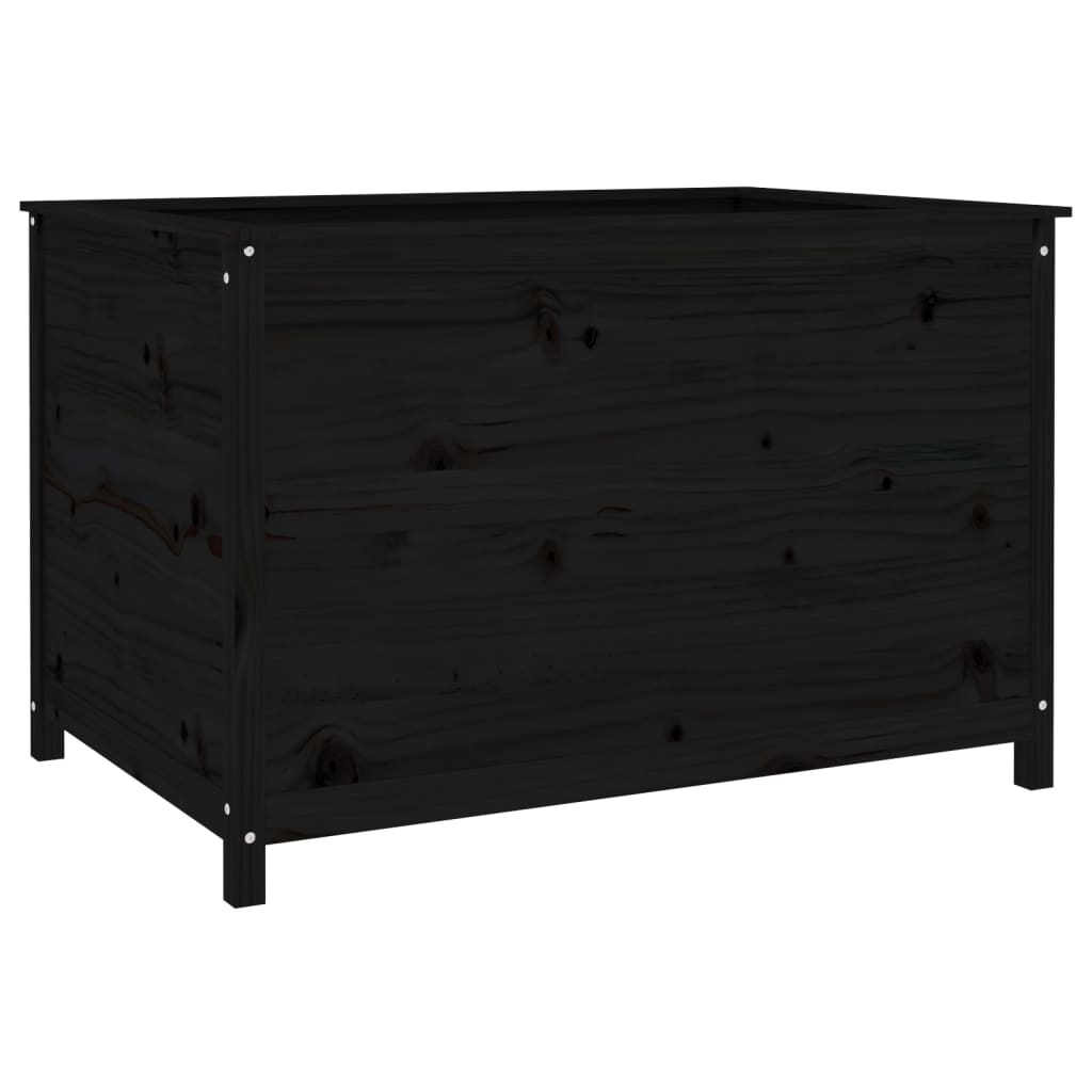 Hochbeet Schwarz 119,5X82,5X78 Cm Massivholz Kiefer