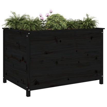 Hochbeet Schwarz 119,5X82,5X78 Cm Massivholz Kiefer