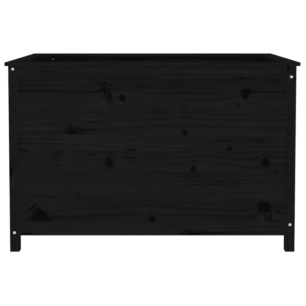 Hochbeet Schwarz 119,5X82,5X78 Cm Massivholz Kiefer