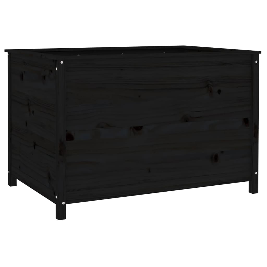 Hochbeet Schwarz 119,5X82,5X78 Cm Massivholz Kiefer