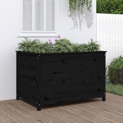 Hochbeet Schwarz 119,5X82,5X78 Cm Massivholz Kiefer