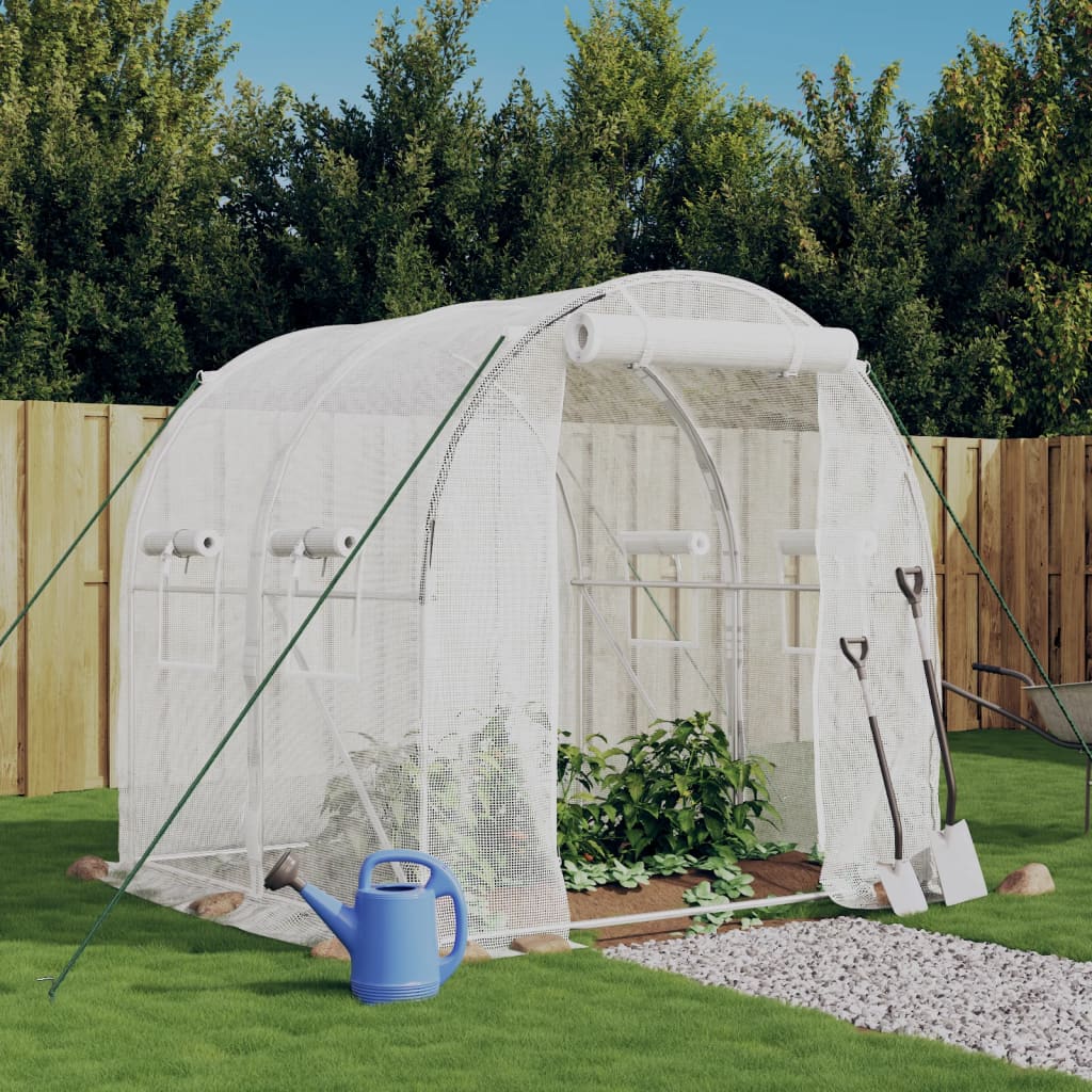 Gewächshaus Mit Stahlrahmen 16 M² 8X2X2 M