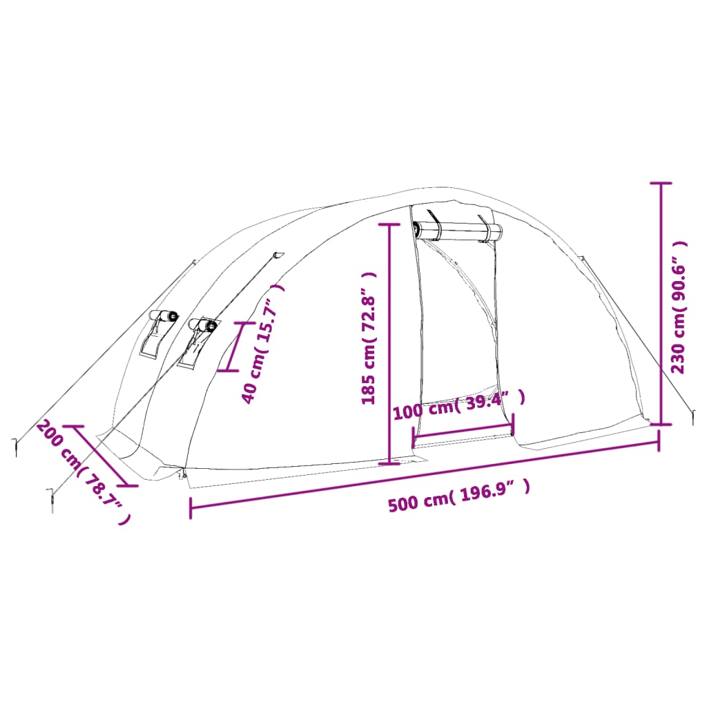 Gewächshaus Mit Stahlrahmen 10 M² 5X2X2,3 M