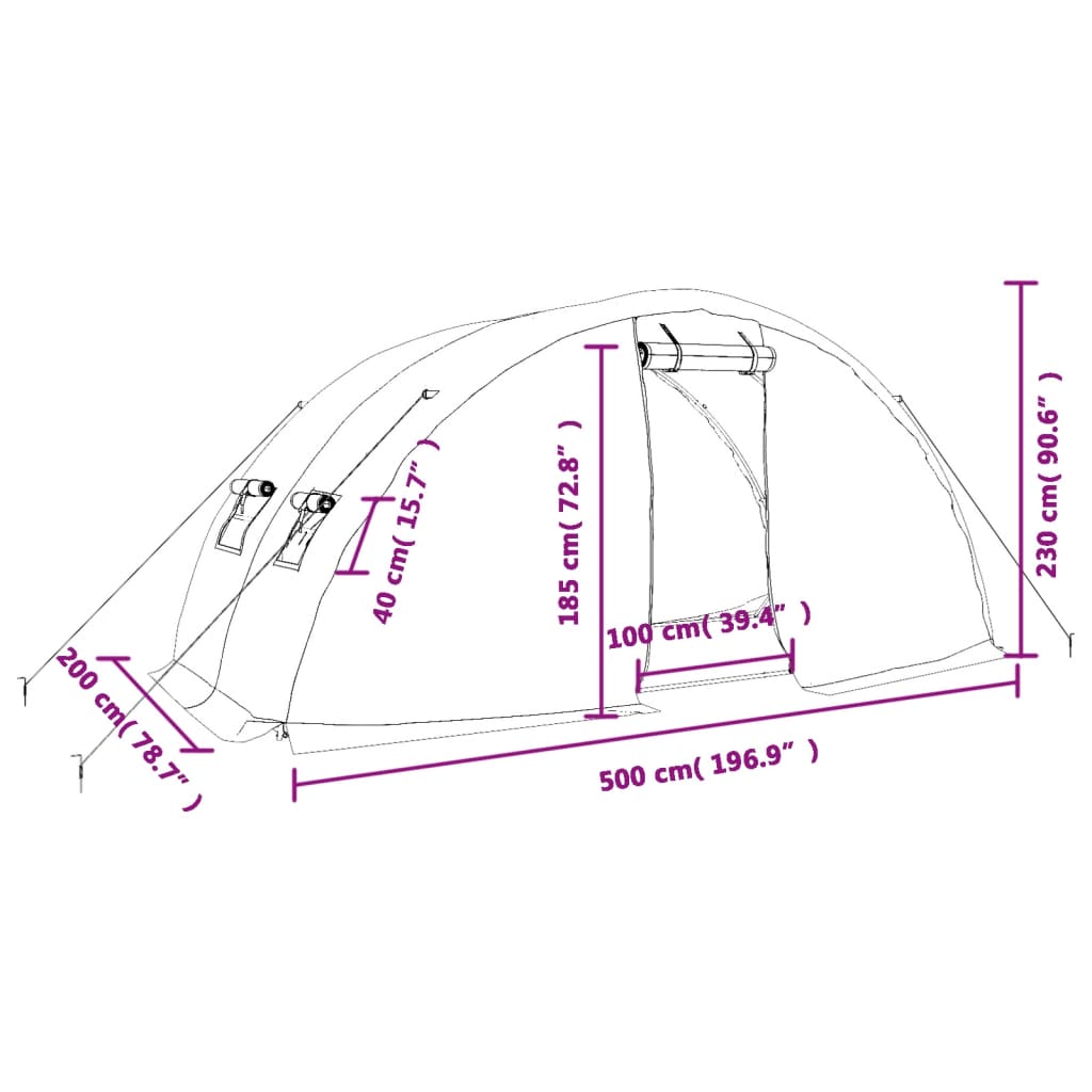 Gewächshaus Mit Stahlrahmen 10 M² 5X2X2,3 M