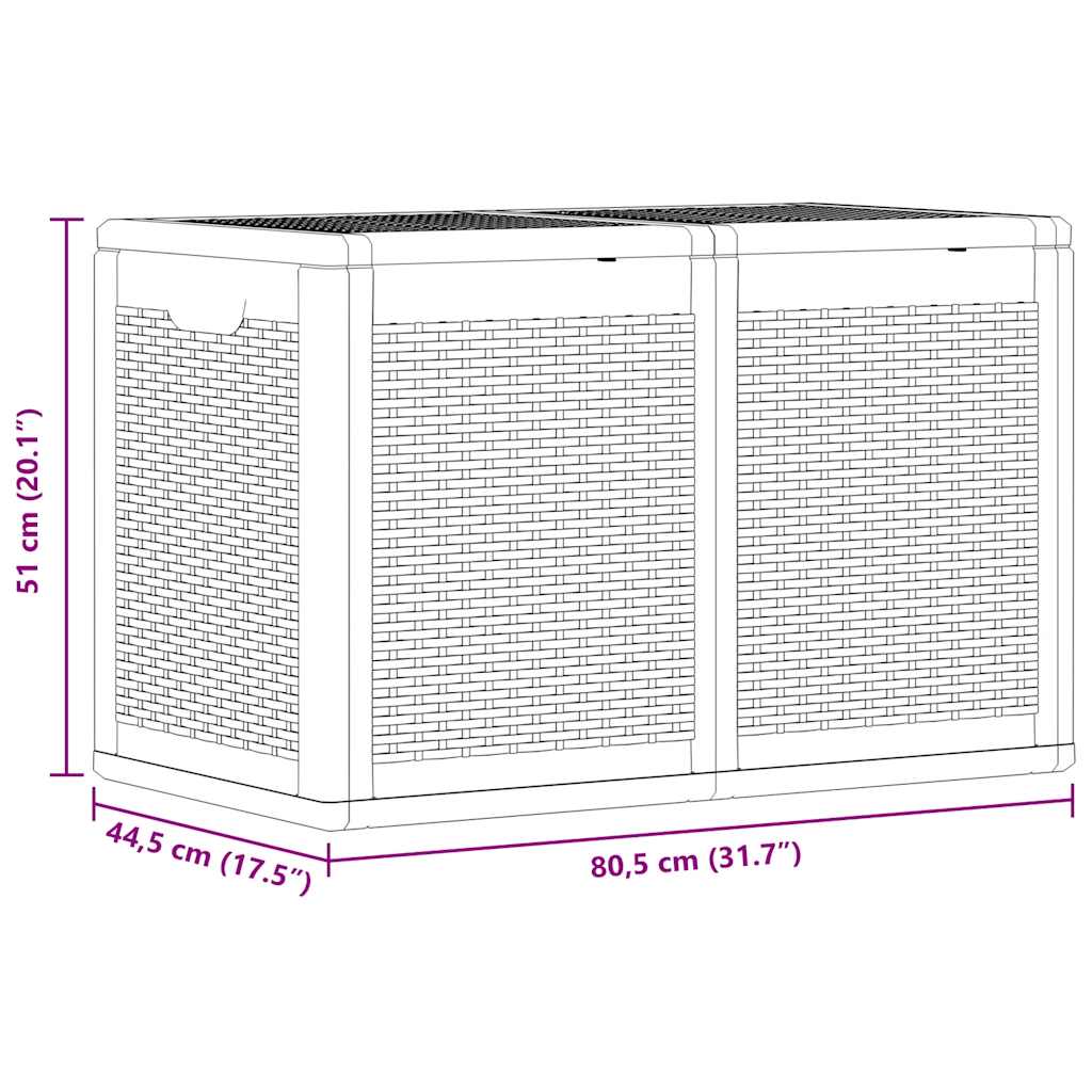 Gartenbox Pp Rattan 180 L