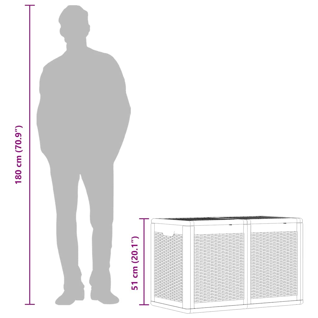 Gartenbox Pp Rattan 180 L