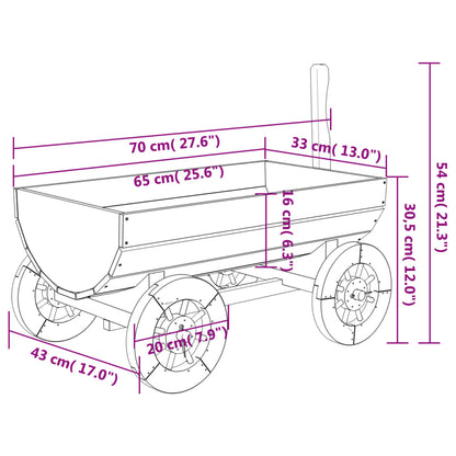 Deko-Wagen 70X43X54 Cm Massivholz Tanne Braun