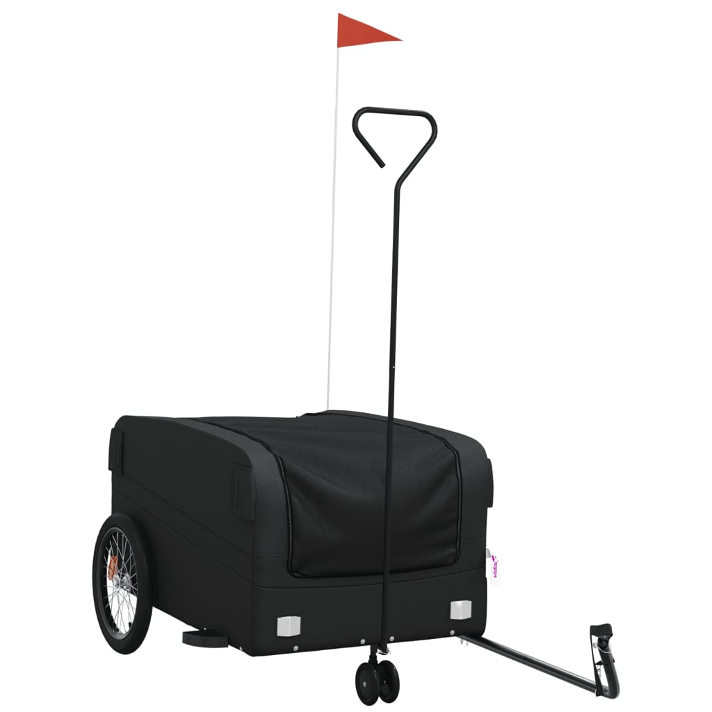 Fahrradanhänger Schwarz 45 Kg Eisen
