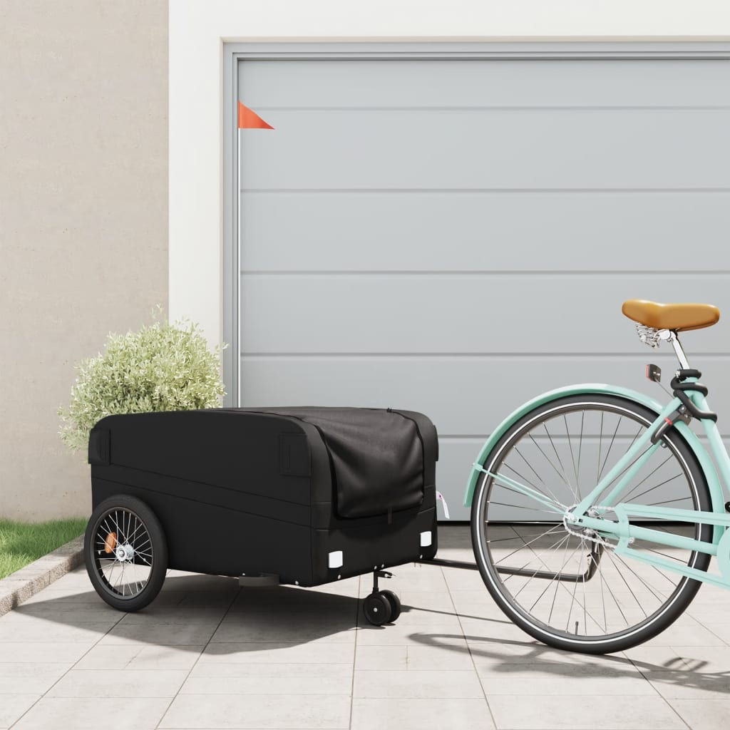 Fahrradanhänger Schwarz 45 Kg Eisen