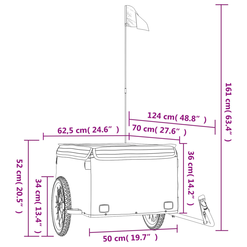 Fahrradanhänger 45 Kg Eisen