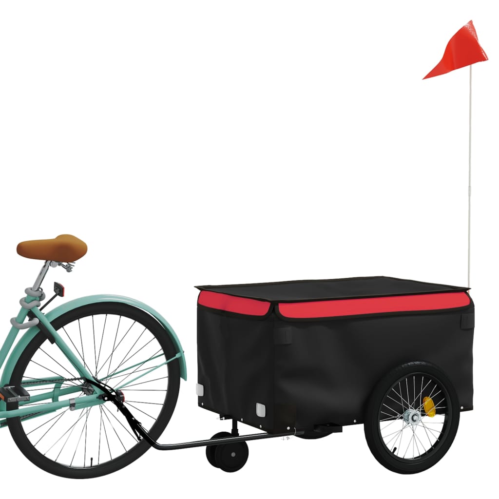 Fahrradanhänger Schwarz Und Rot 30 Kg Eisen