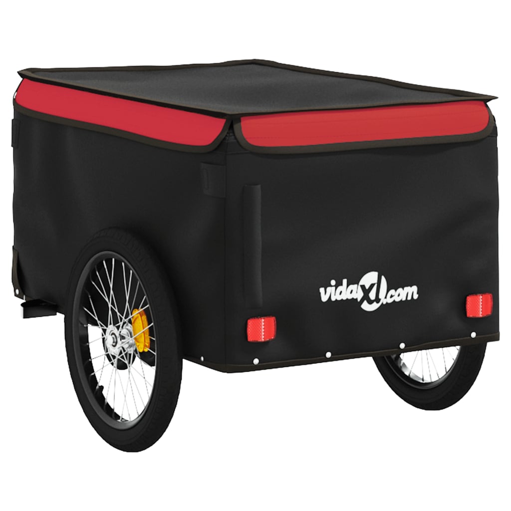 Fahrradanhänger Schwarz Und Rot 30 Kg Eisen