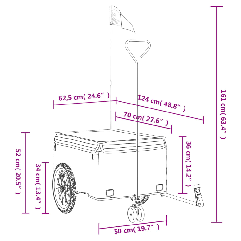 Fahrradanhänger Schwarz Und 45 Kg Eisen