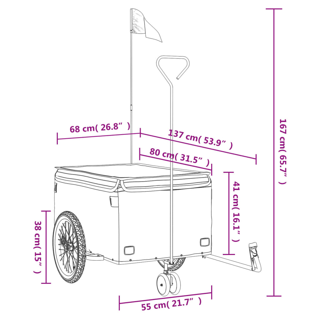 Fahrradanhänger Schwarz Und 45 Kg Eisen