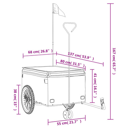 Fahrradanhänger Schwarz Und 45 Kg Eisen