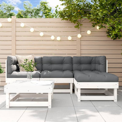5-Tlg. Garten-Lounge-Set Mit Kissen Massivholz
